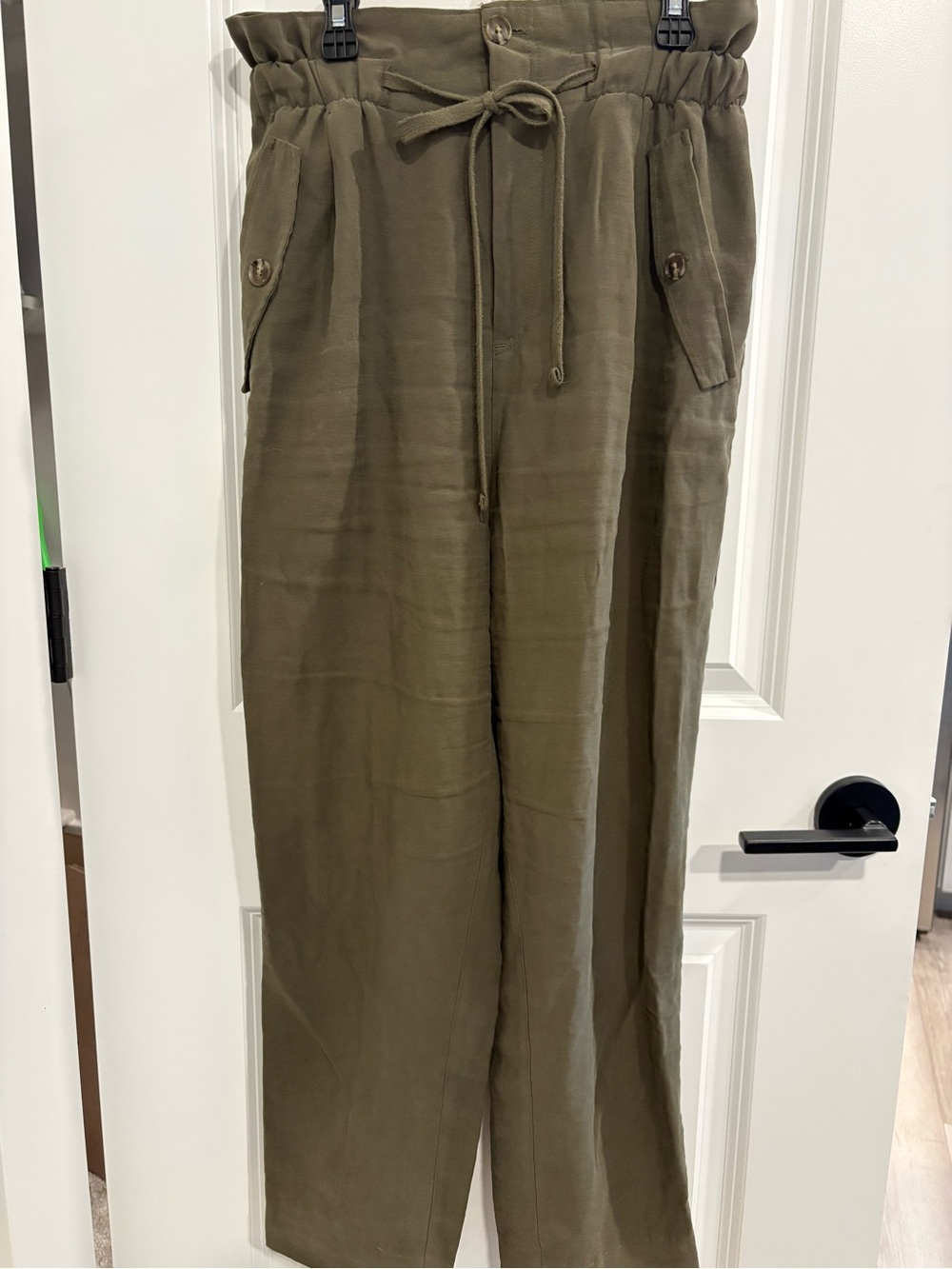 H&M Olive Green Cargo Drawstring Pants